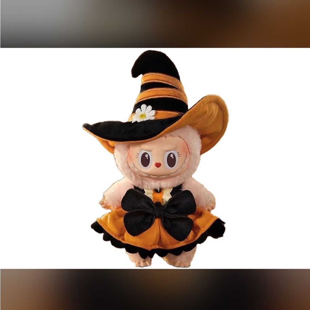 Plush Witch Costume Doll - Orange & Black Kids Toy